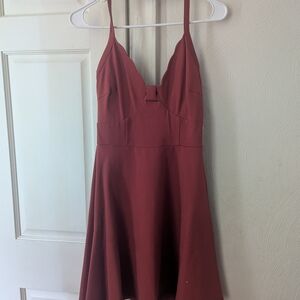Ami Red Spaghetti Strap A-Line Mini Dress